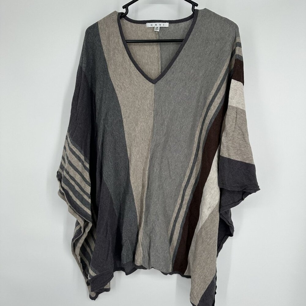 Cabi Women's Poncho Sweater Gray‎ V-neck Size Small